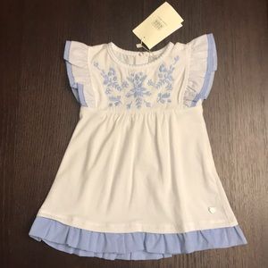 Beba Kids NWT Blue and White Dress 12-18 Mo